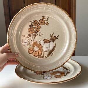 Vintage Hearthside Baroque “Autumn Fair” Dinner Plates, Set of 2